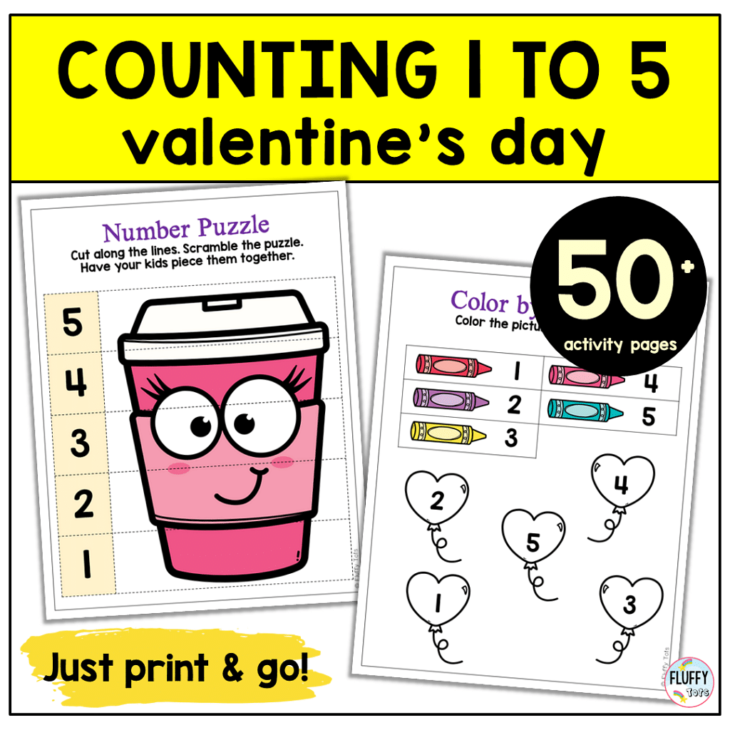 200+ Pages of Fun Valentine's Day Preschool Math Worksheets 11