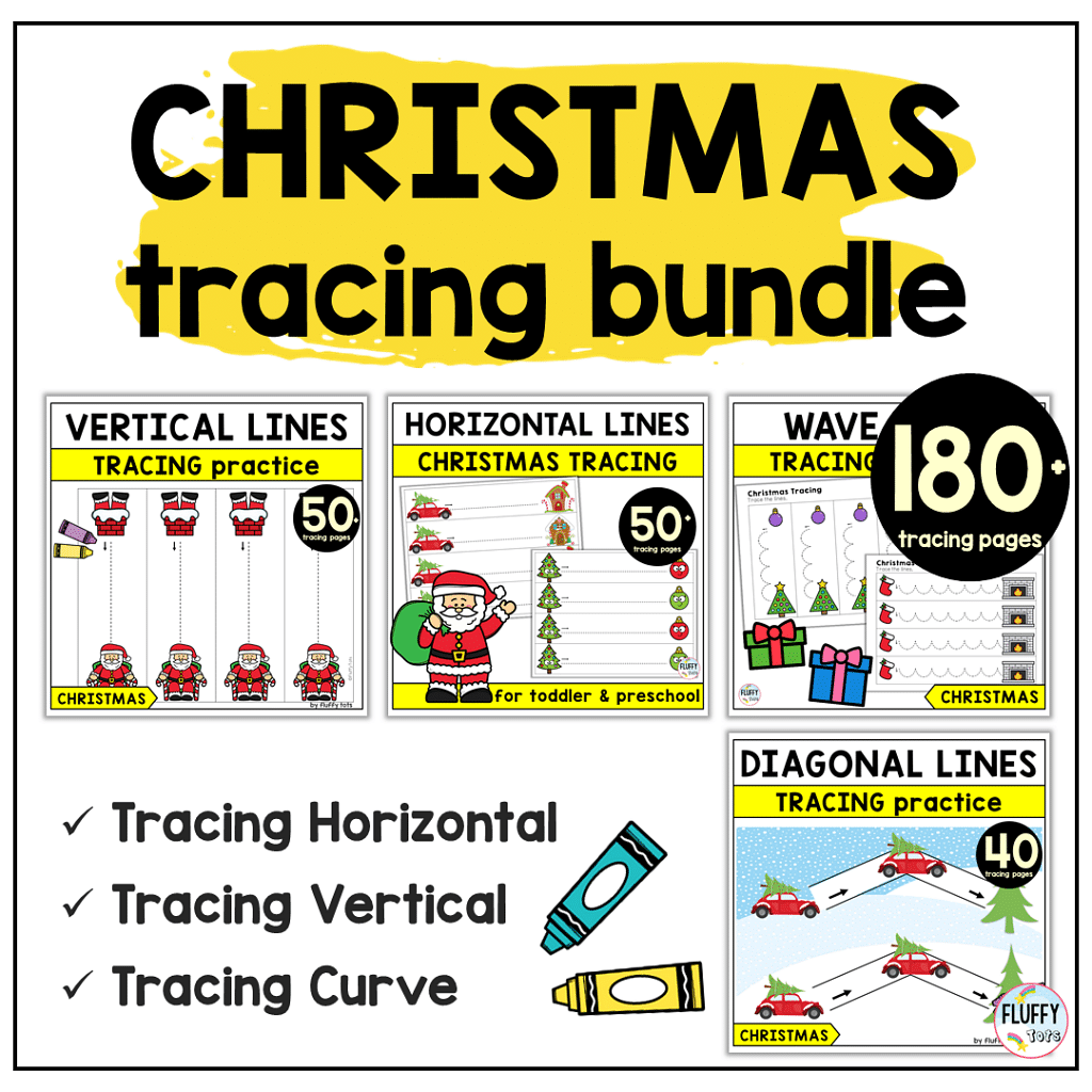 50+ Pages of Fun Christmas Pre-Writing Tracing Vertical Lines 13