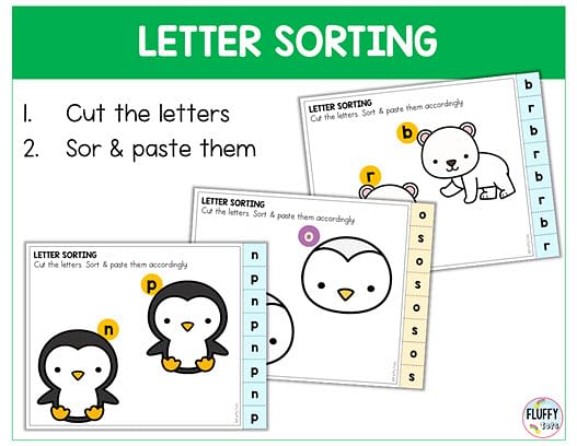 8 Fun Math & Letter Arctic Animals Preschool Printables - FluffyTots