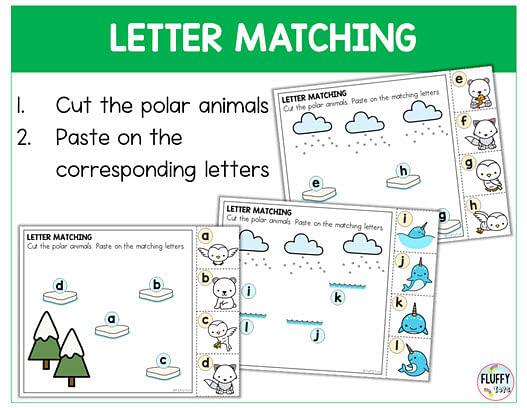 arctic animals preschool printables for literacy lesson plans