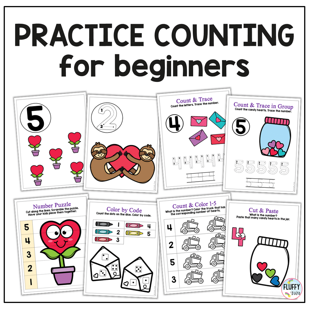 200+ Pages of Fun Valentine's Day Preschool Math Worksheets 13