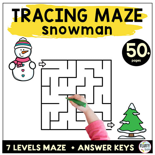 Have fun practicing tracing lines with this Snowman Tracing Maze packet, great for your winter or snowman week lesson plan