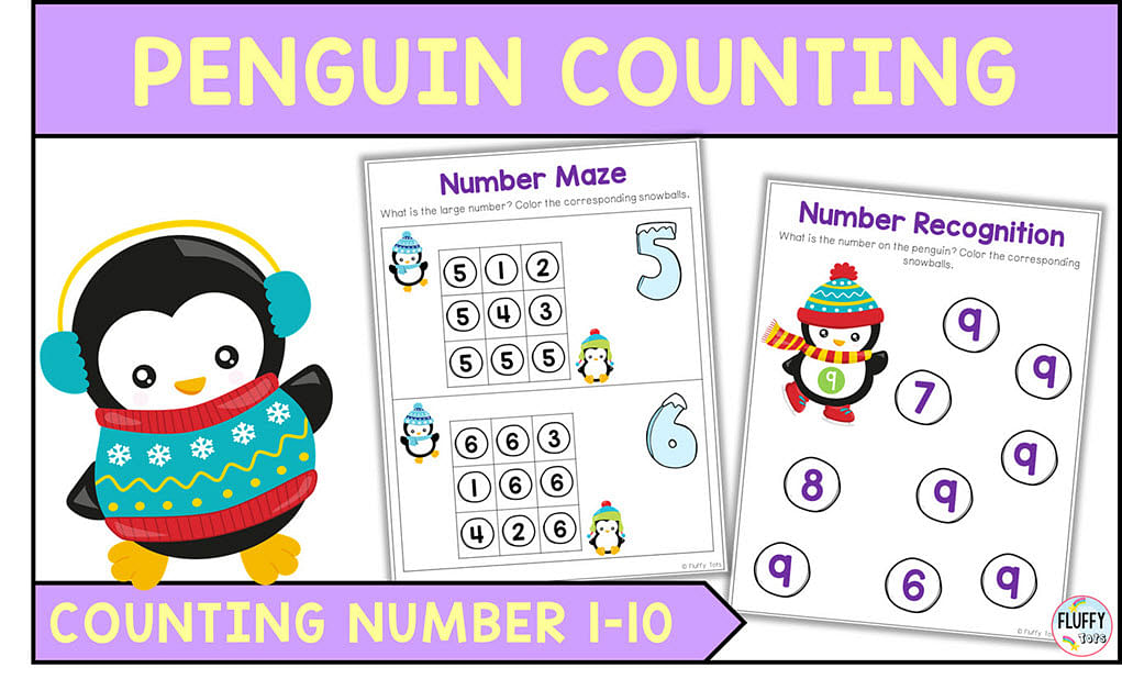 Counting made fun with this penguin theme preschool math activities