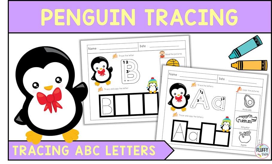 Have fun learning letters and tracing them with this penguin preschool letter printables pack