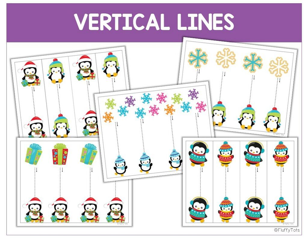 Fun Penguin Tracing Lines and Shapes for Preschool Activities - FluffyTots