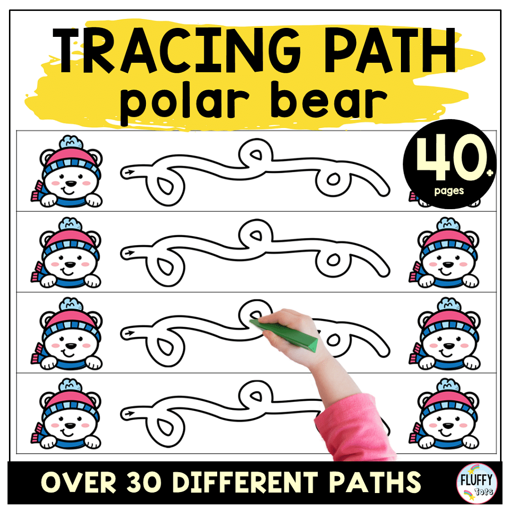 Polar bear preschool tracing worksheets make pre-writing practice more fun and exciting