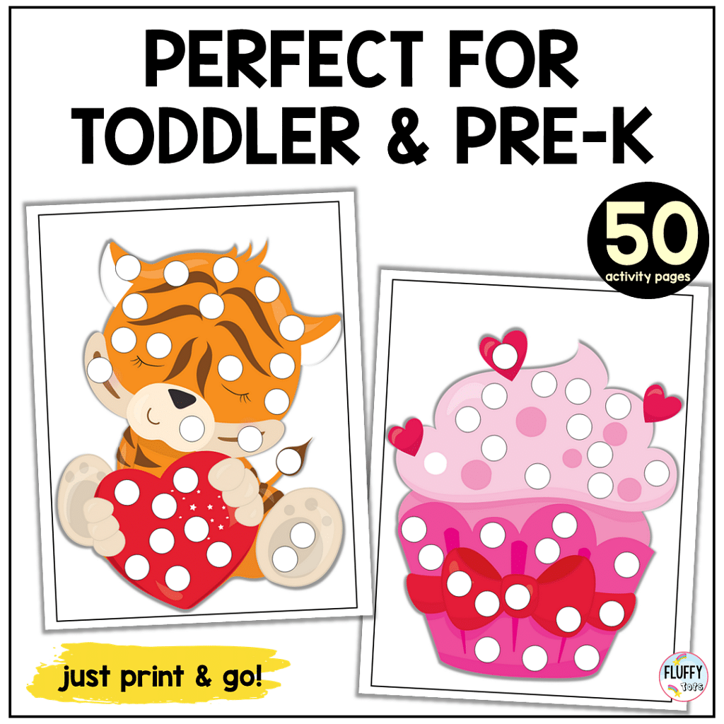 Your toddlers and preschoolers are so gonna love this sweet Valentine's Day dot printables