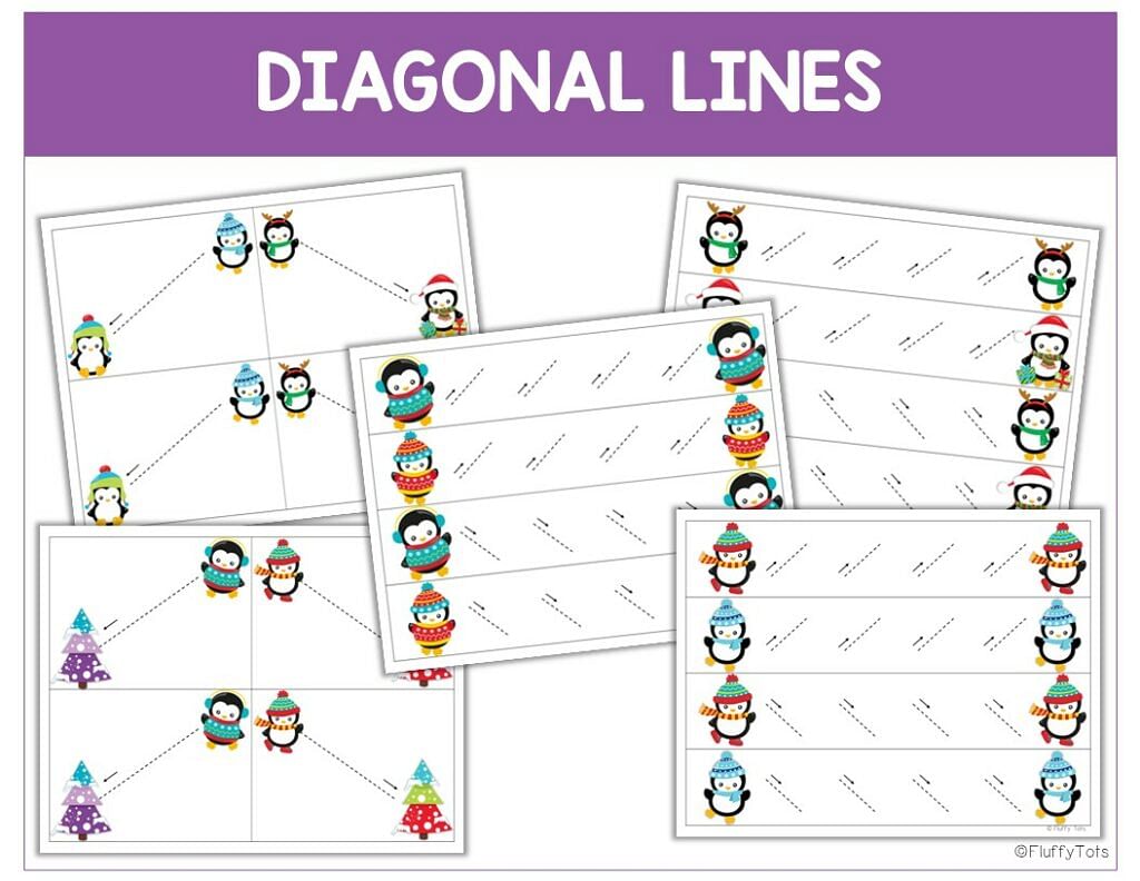 winter tracing penguin worksheets