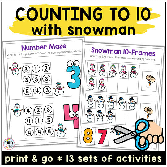 6 Exciting Snowman Printables Preschool Activities for Your Winter Lesson Plan 4