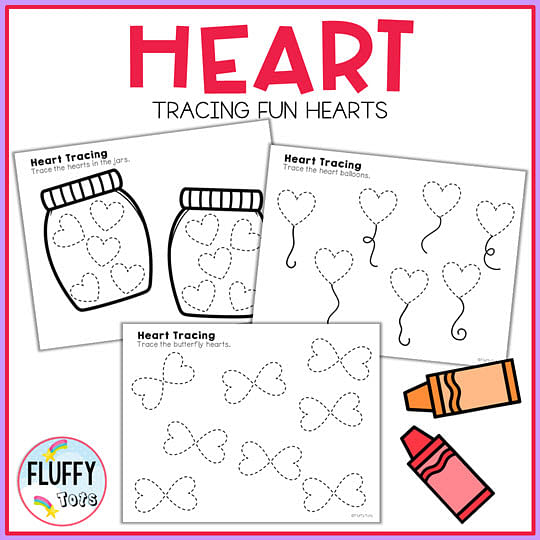70 Fun & Easy Heart Tracing Worksheet for Preschool Fine Motor 9