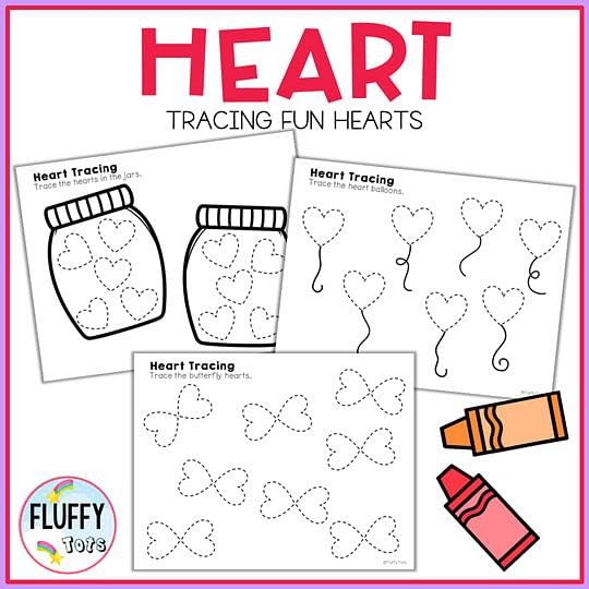 70 Fun & Easy Heart Tracing Worksheet for Preschool Fine Motor 48