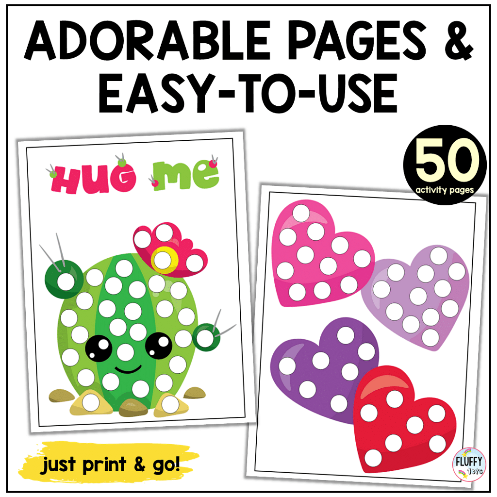 Use this Valentine's Day dot pages for your color activity, fine motor centers or just for fun