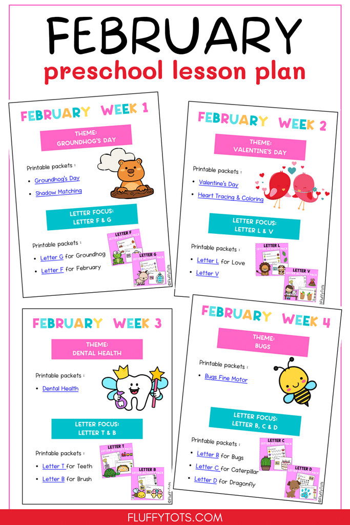 February preschool lesson plans