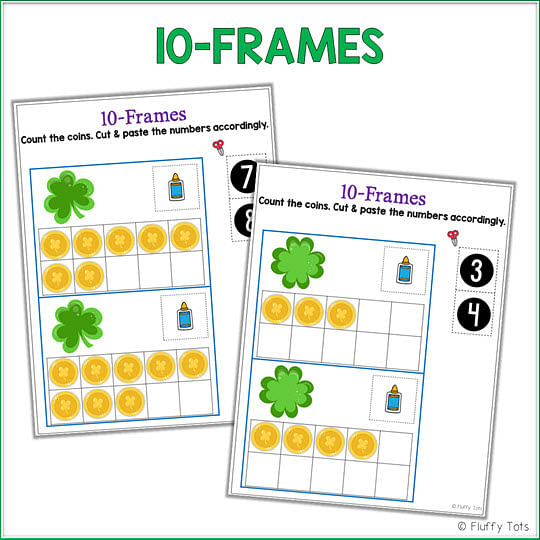 St Patrick's Day math 10-frames activities