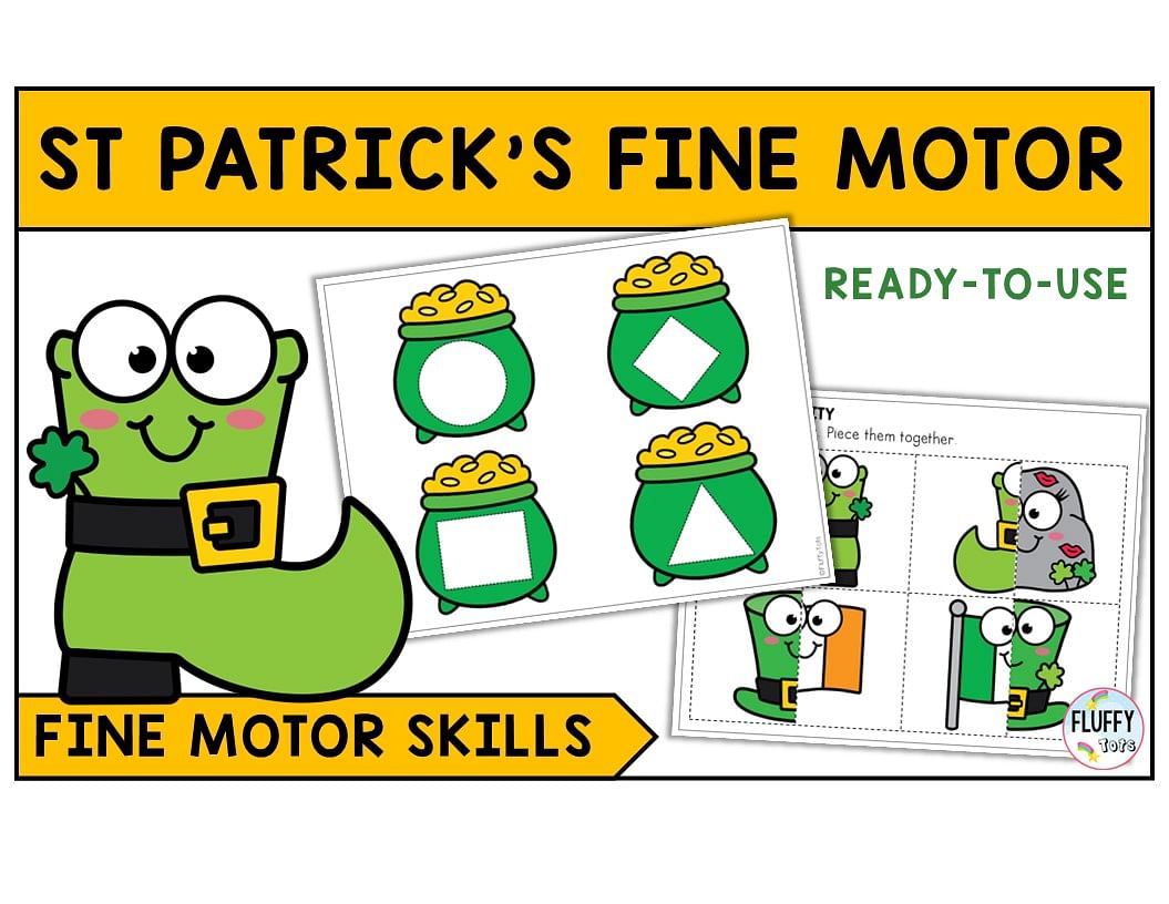 70+ Pages of Fun St Patrick's Day Fine Motor for Toddler and Preschool 1