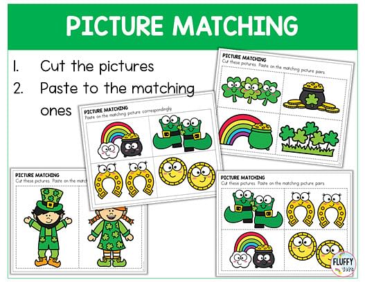 St Patrick's Day fine motor activities visual discrimination