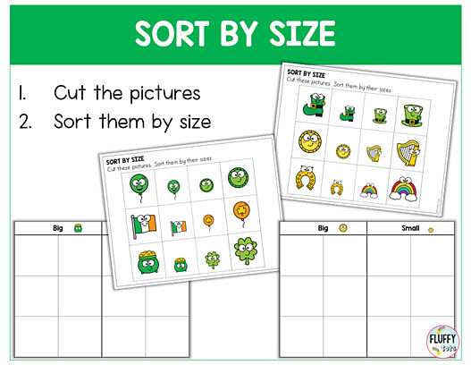 St Patrick's Day fine motor sorting activities