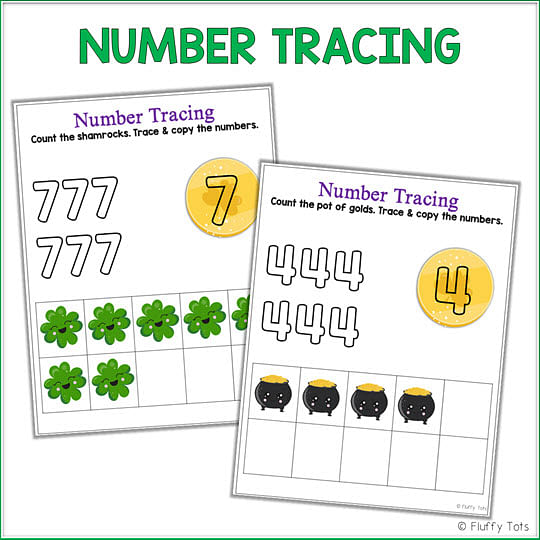 St Patrick's Day math and number activities