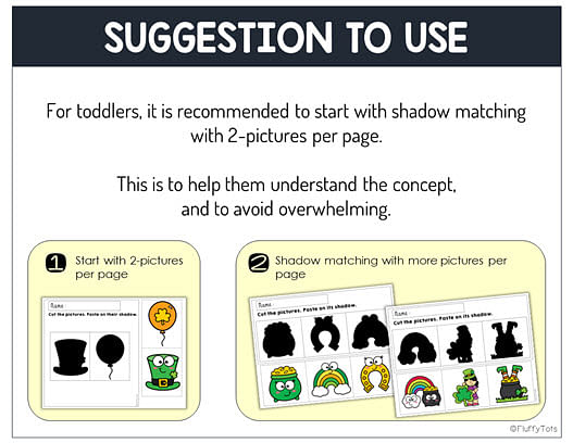 St Patrick's Day Shadow Matching for toddlers