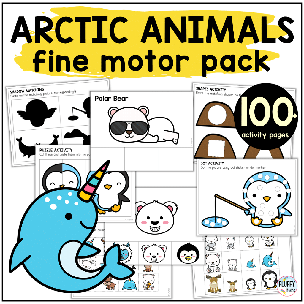 8 Fun Math & Letter Arctic Animals Preschool Printables 2