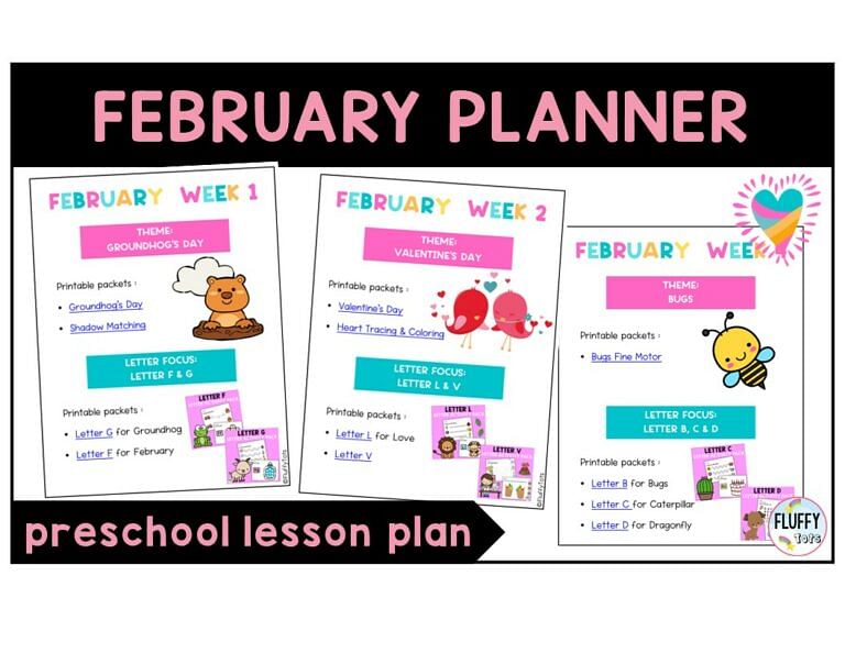 4 Weeks of Fun February Preschool Lesson Plans