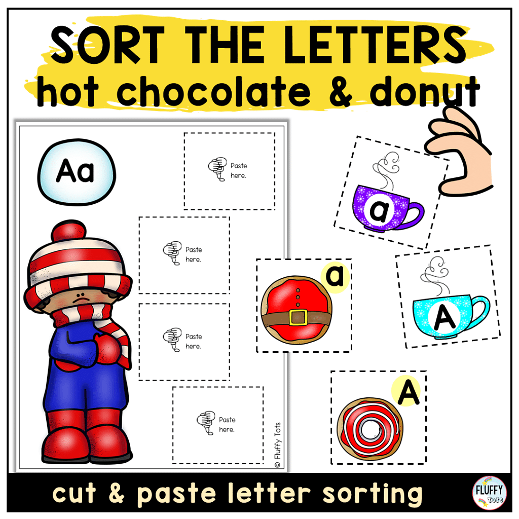 hot cocoa preschool letter sorting