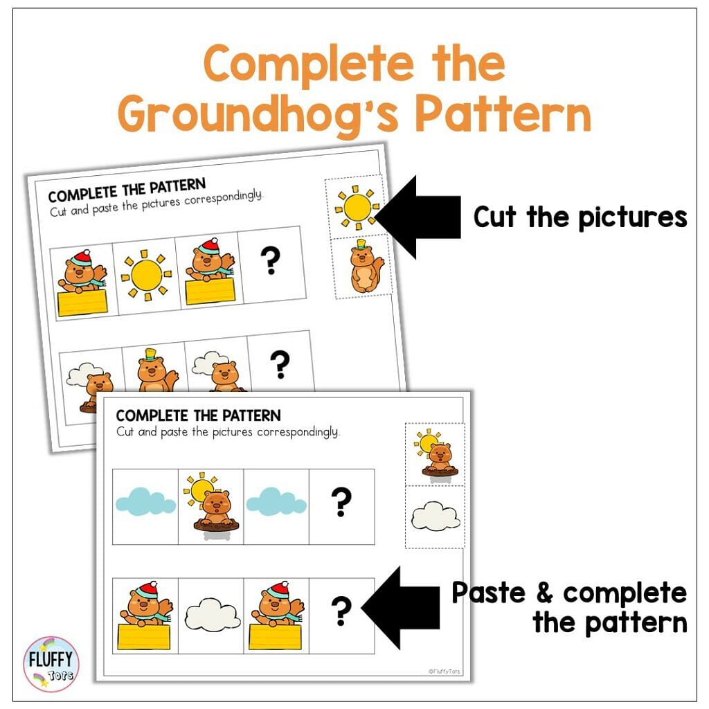 groundhog's day printable pattern for preschool