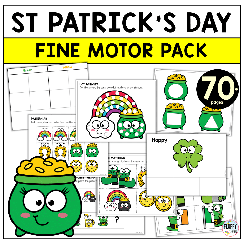 70+ Pages of Fun St Patrick's Day Fine Motor for Toddler and Preschool 2