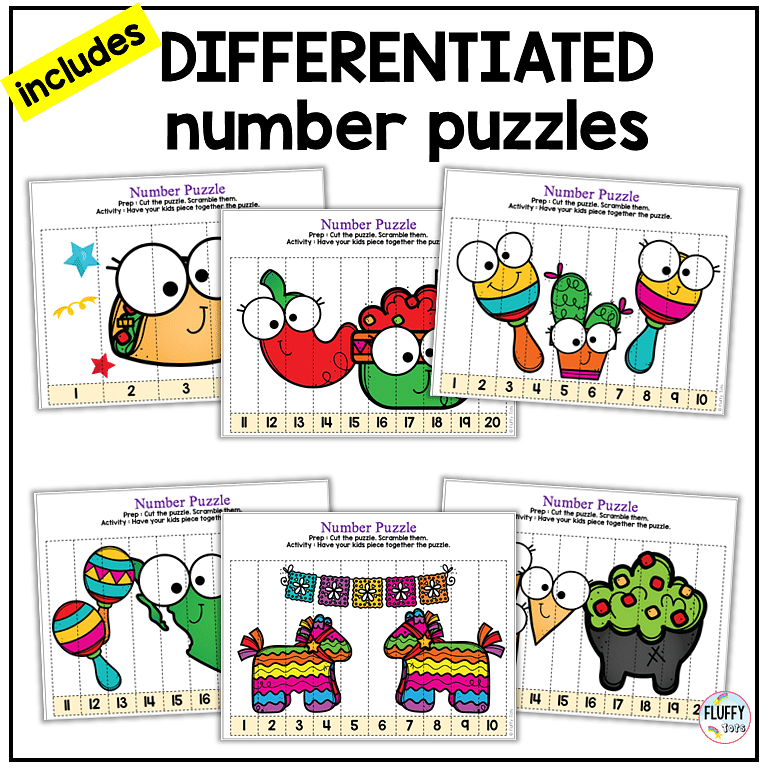 cinco de mayo math printables number puzzles