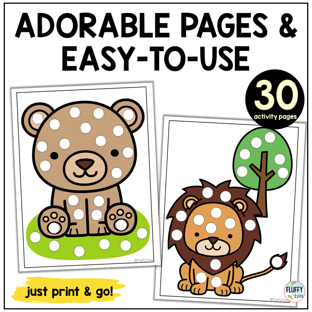 Fun 30 Pages Zoo Animals Dot Printable Activity 2