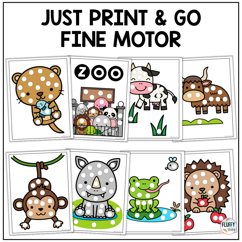 Fun 30 Pages Zoo Animals Dot Printable Activity 3