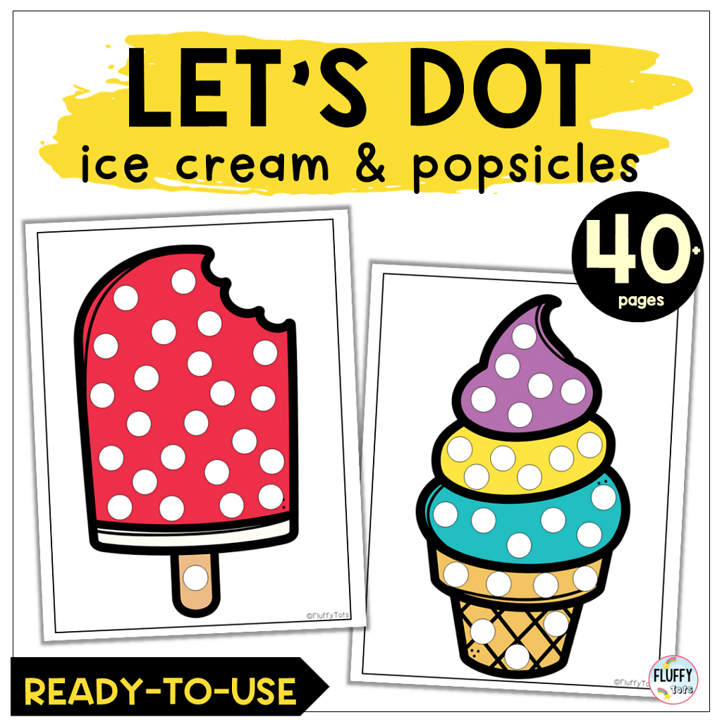 40+ Fun Pages of Ice Cream Dot Printable for Summer Activities 1