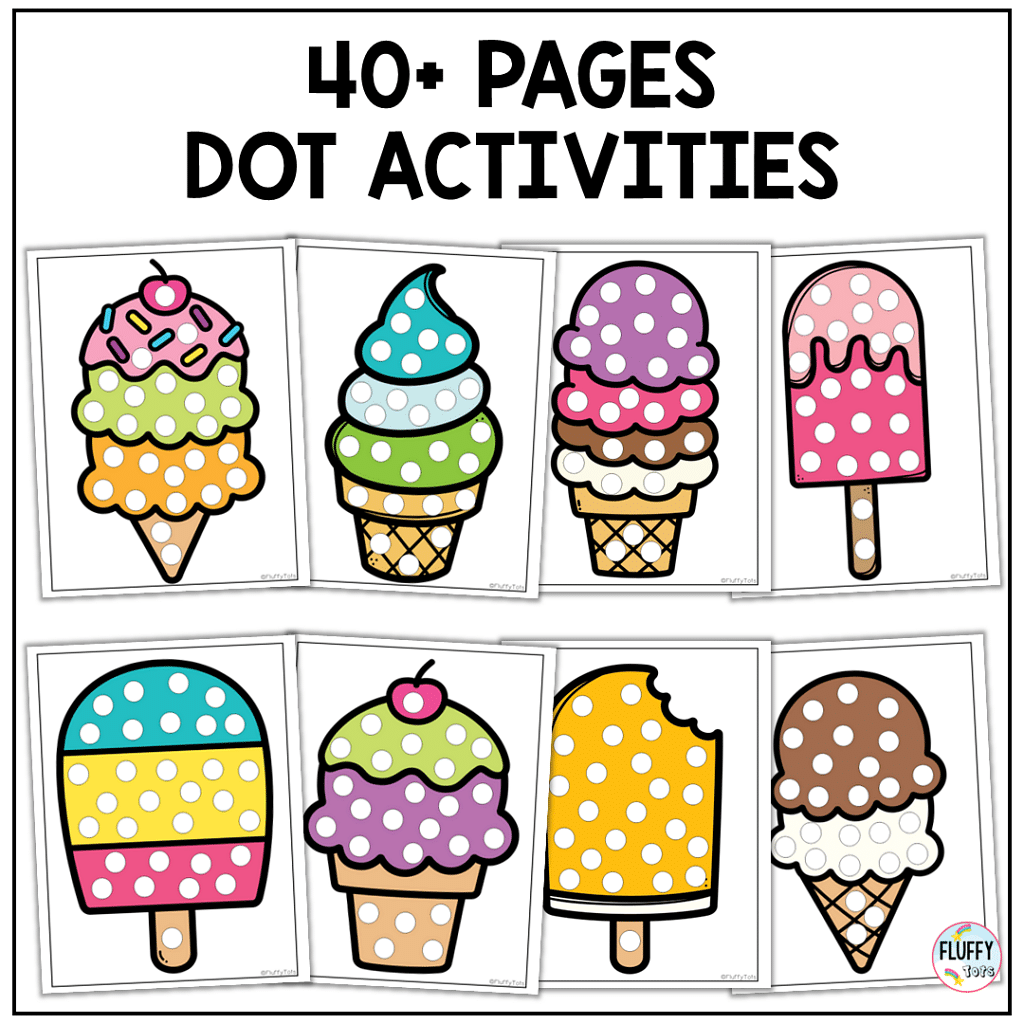 ice cream summer dot printables