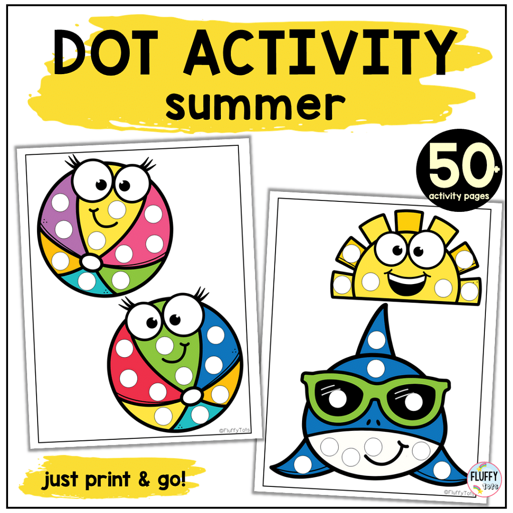 summer dot printable pages