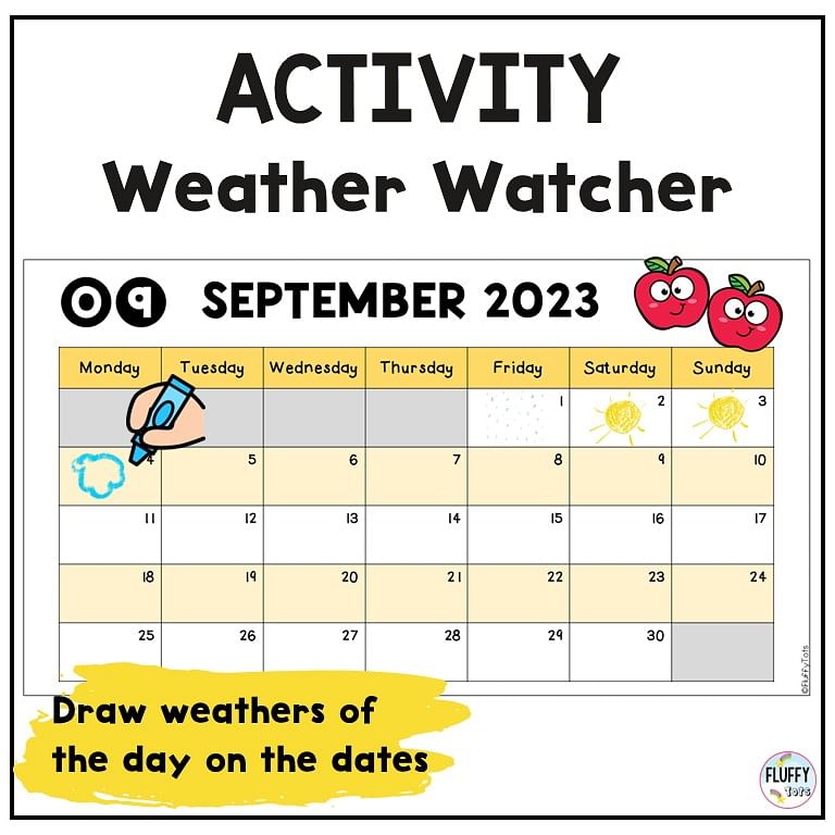 classroom monthly calendar printable activities