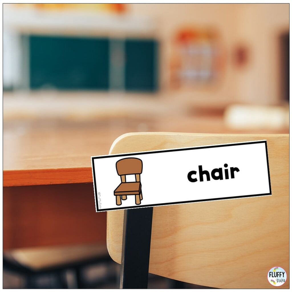 classroom labels with pictures for back to school