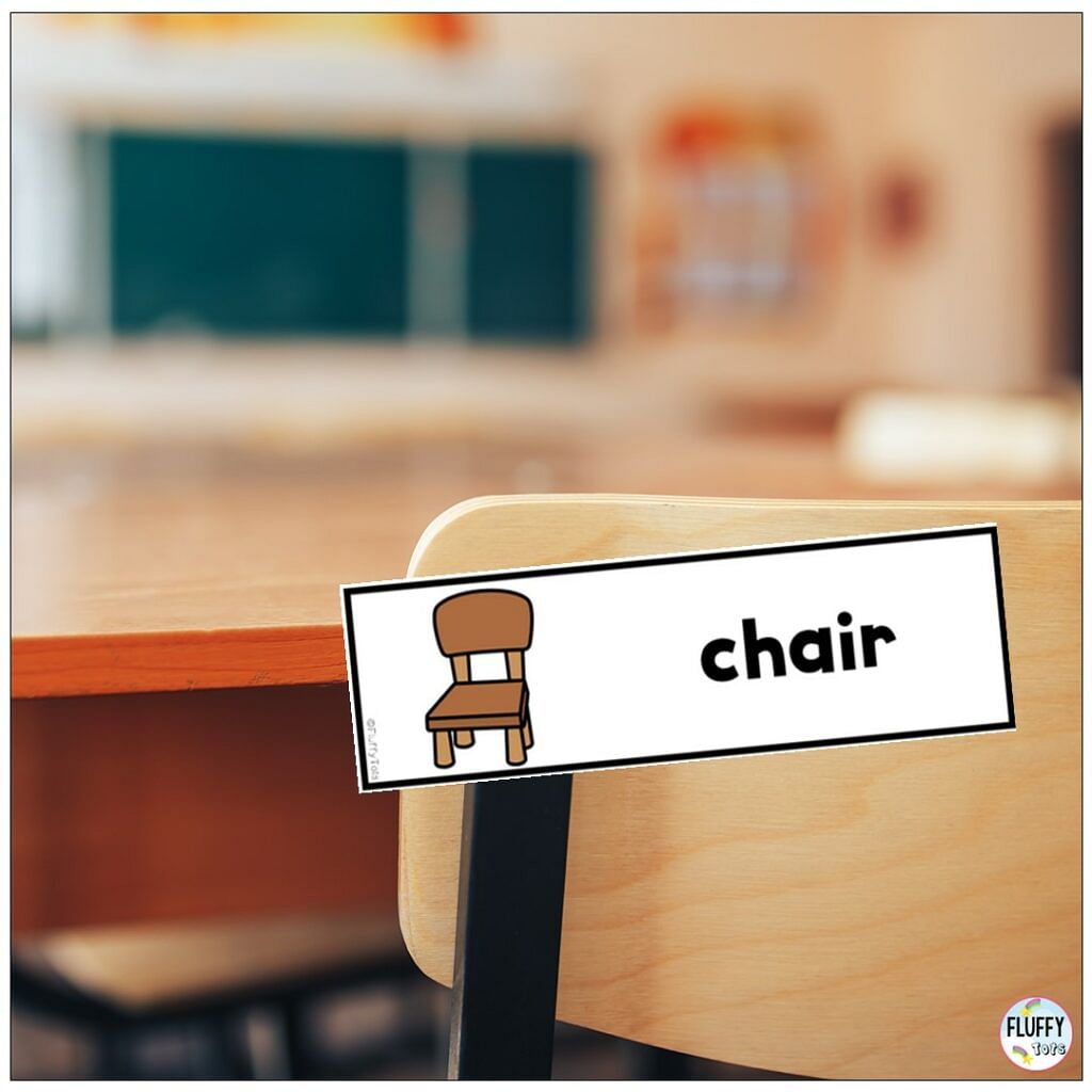 100+ Fun Classroom Labels with Pictures for Back to School Preschool ...