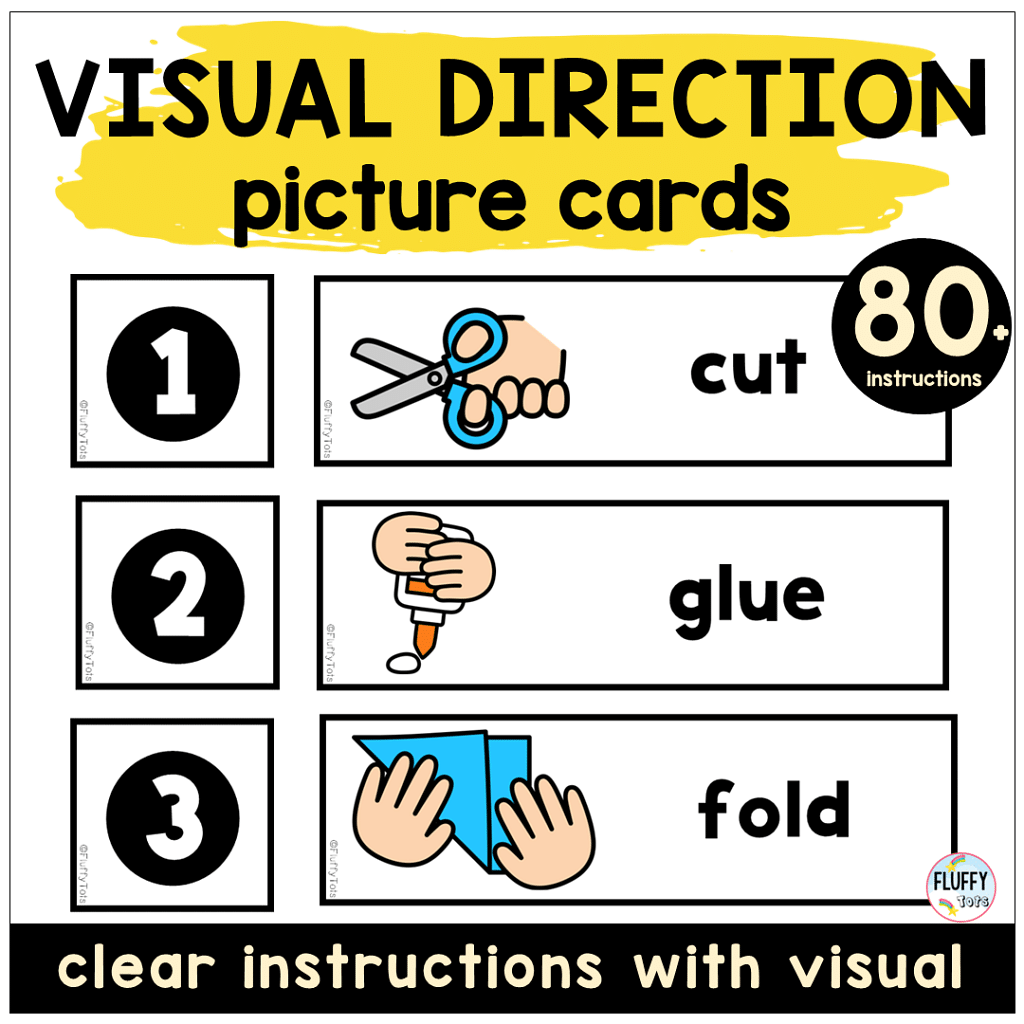 Visual Direction Cards for Preschoolers and Kindergarten Kids
