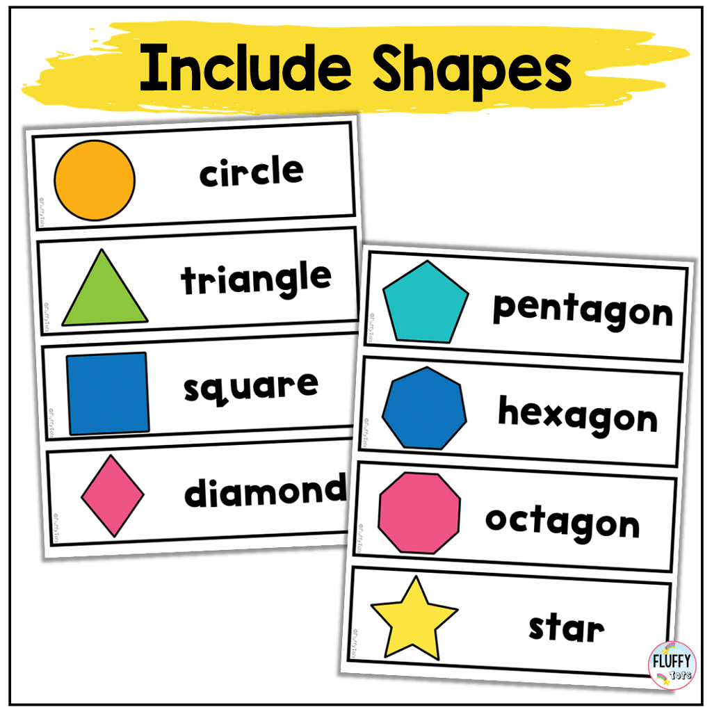 shape classroom labels with pictures