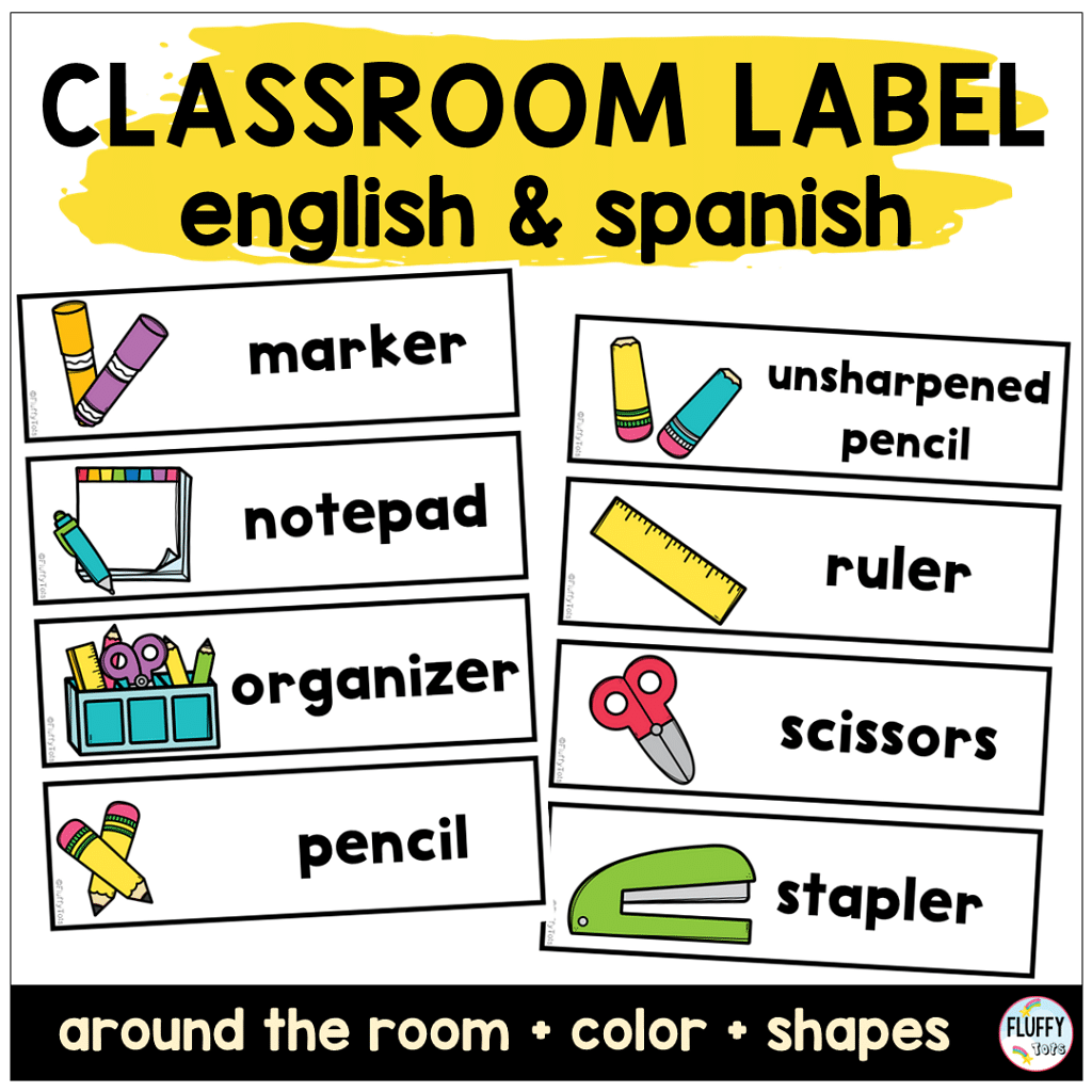 100+ Fun Classroom Labels with Pictures for Back to School Preschool 29