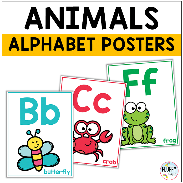 Adorable Animal Alphabet Posters for Preschool and Kindergarten 4