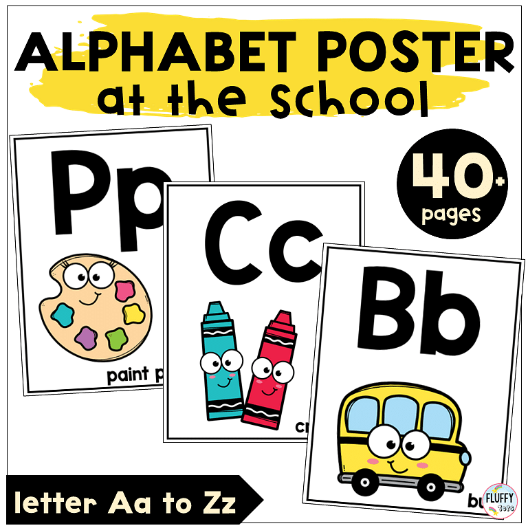 Amazing Back to School Alphabet Posters for Preschool and Kindergarten 11