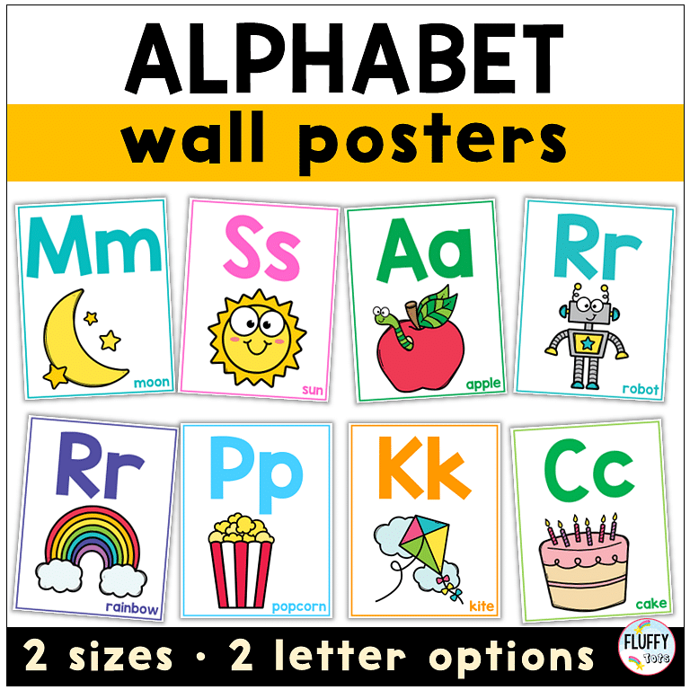 Fun Rainbow Alphabet Posters for Preschool and Kindergarten 1