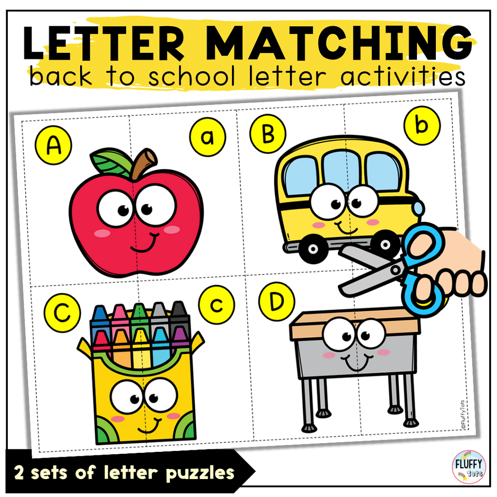 Back to School ABC Matching Puzzle : FREE 26 ABC Puzzles 3