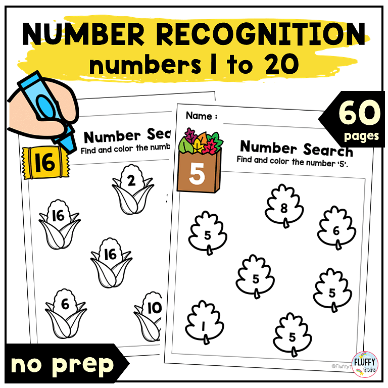 Scarecrow Number Recognition : FREE Number Recognition 1-10 Activity 2