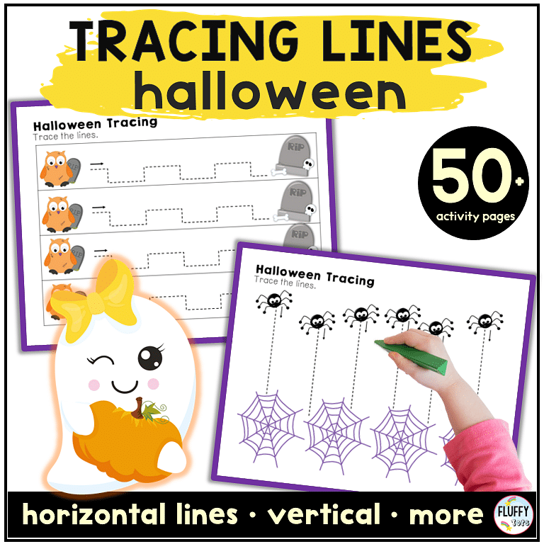 Fun 50+ Pages Non-Spooky Halloween Tracing Printable for Toddlers and Preschoolers 6