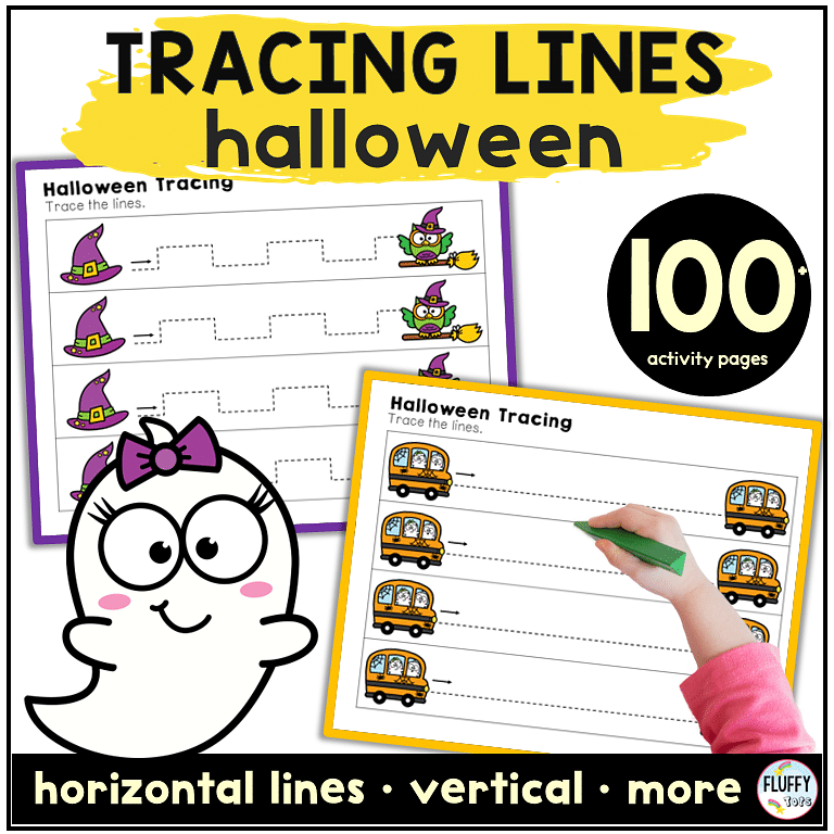 Fun 100+ Pages Non-Spooky Halloween Tracing Worksheets for Toddler and Preschooler 1