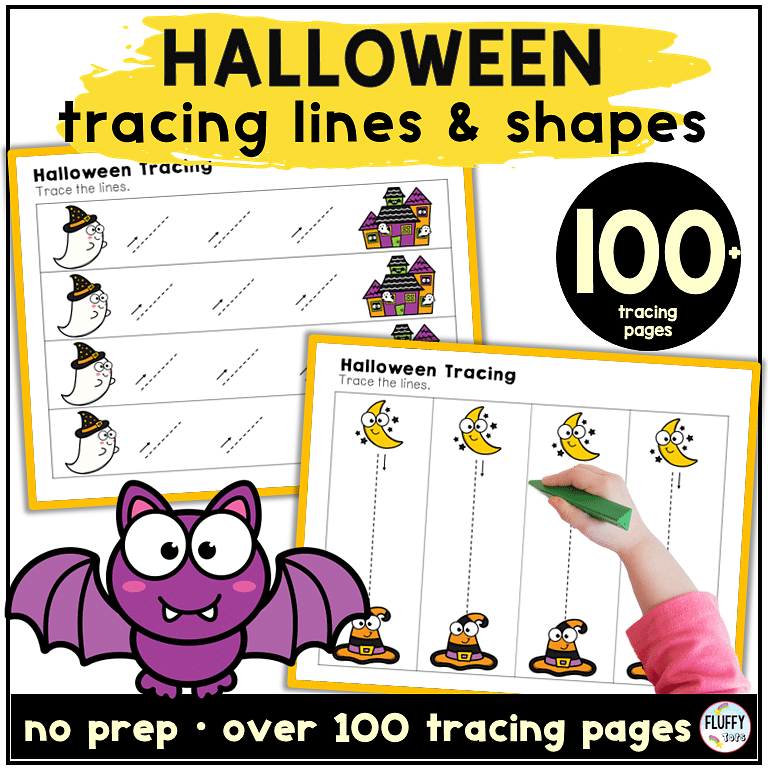 Fun 100+ Pages Non-Spooky Halloween Tracing Worksheets for Toddler and Preschooler 14