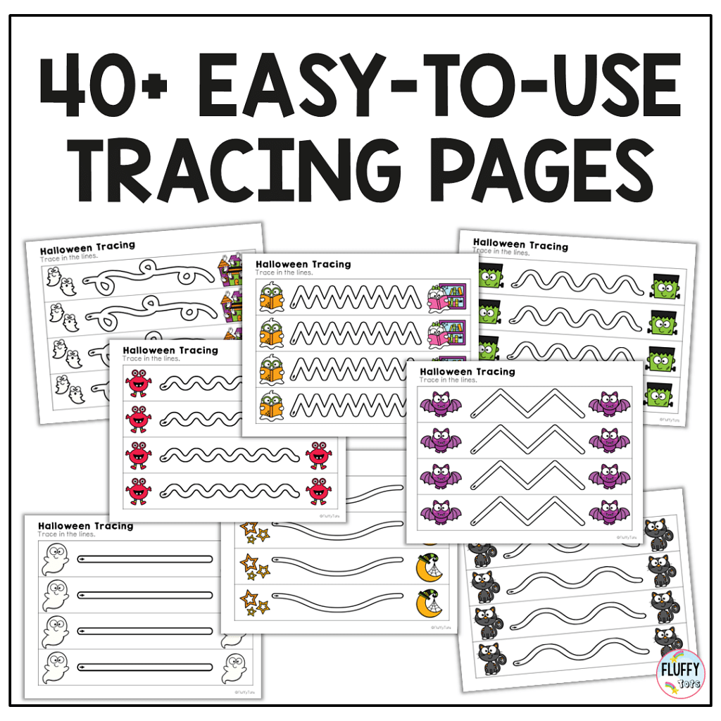 Exciting 40+ Pages Non-Spooky Halloween Tracing Worksheet for Toddler and Preschooler 2
