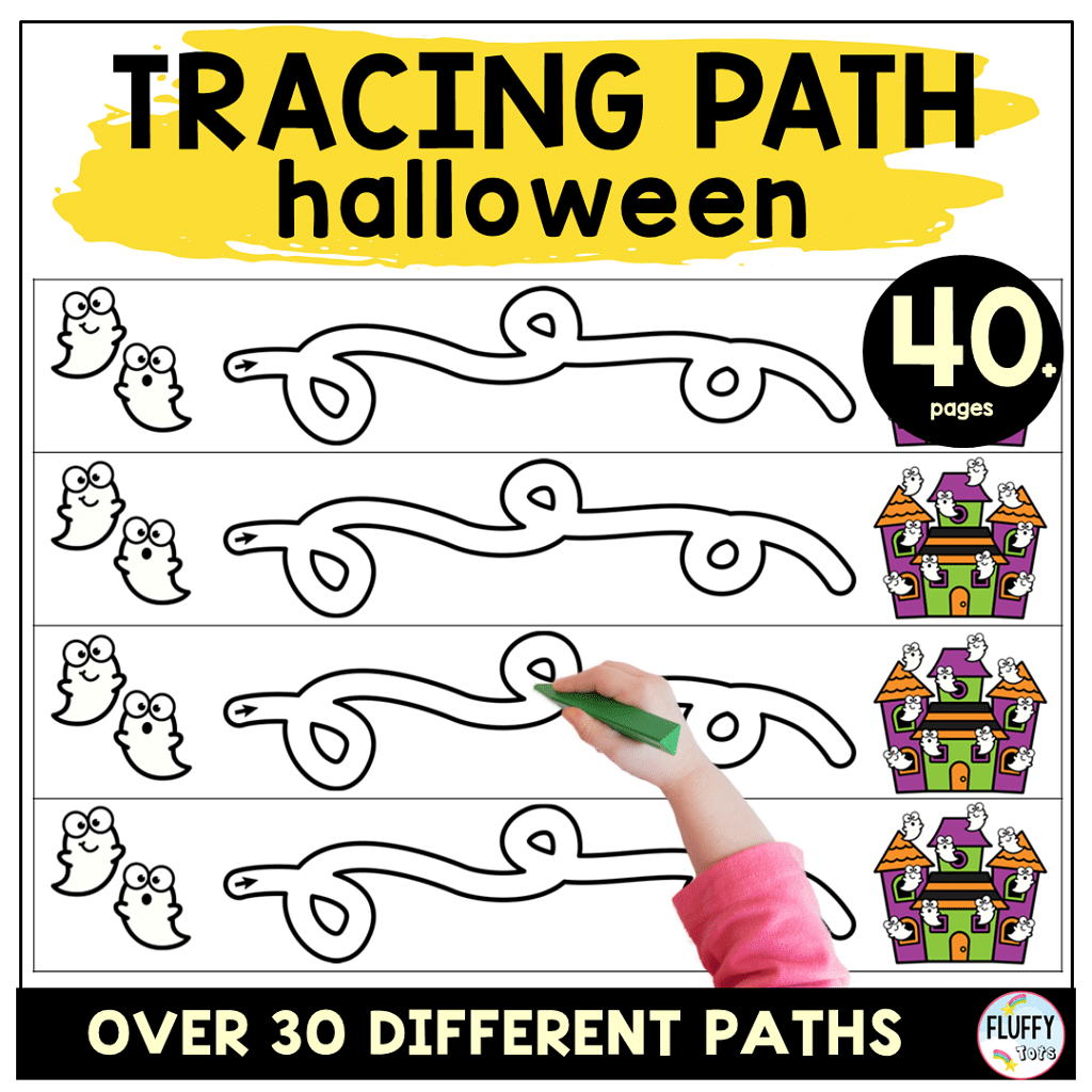 Exciting 40+ Pages Non-Spooky Halloween Tracing Worksheet for Toddler and Preschooler 39